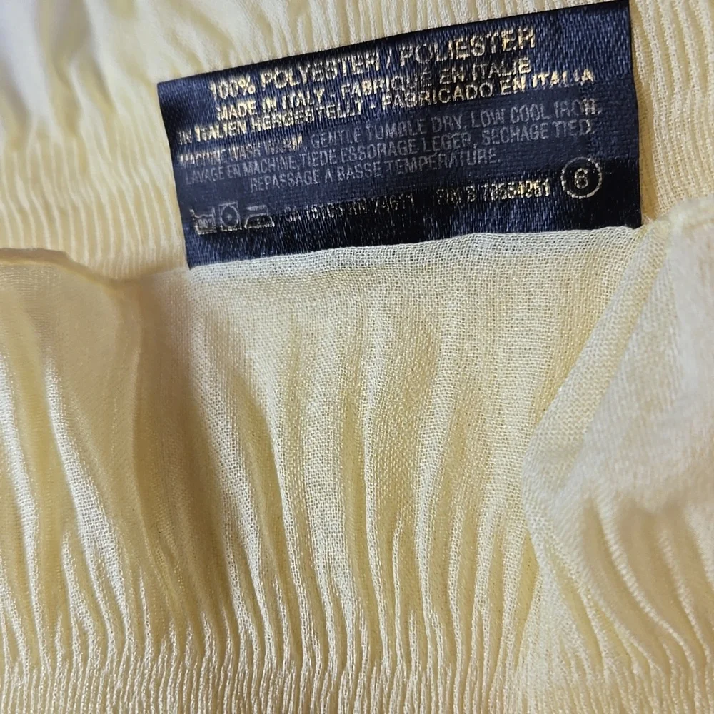 NWOT Yellow Women's Ruffled Textured Scarf Lightweight
